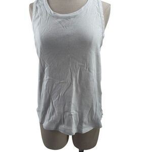 Charter Club Supima Cotton Crew Neck Tank Top White Size Large